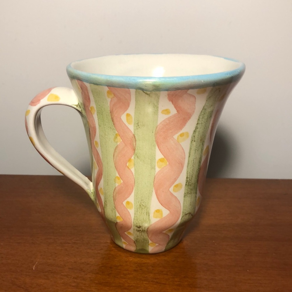 MacKenzie-Child’s Breakfast Mug with Pastel Stripes